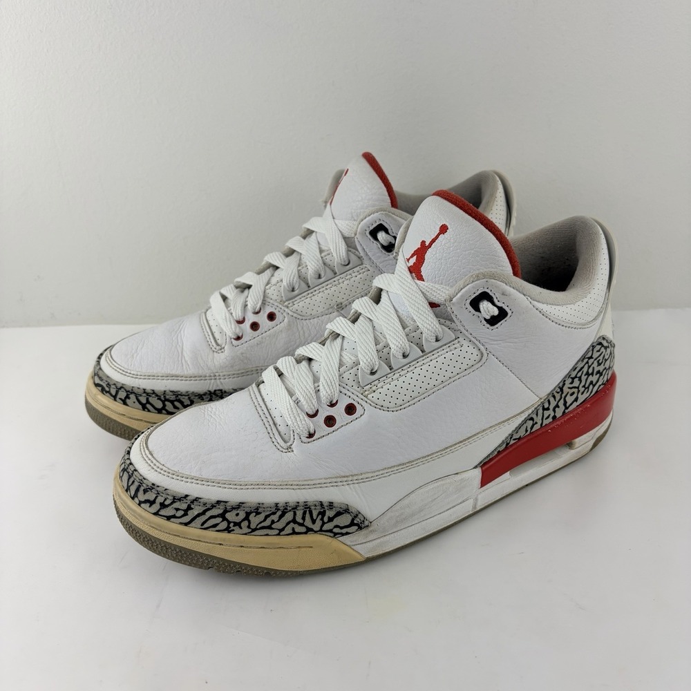 Nike Air Jordan 3 Retro Katrina Hall of Fame 2018 Men's 9.5 White Red